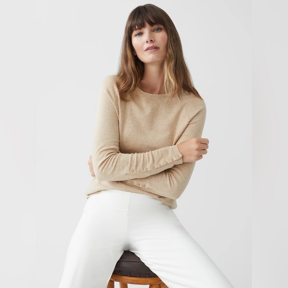 J. McLaughlin Sweaters - J. McLaughlin Large Jamey Brown Striped Crewneck Sweater VGUC